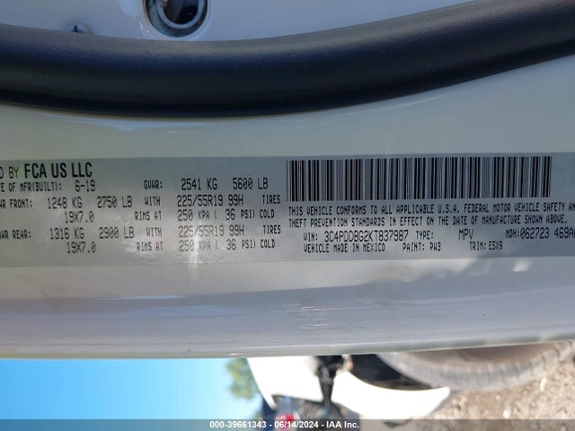 Dodge Journey Se Awd 2019 3C4PDDBG2KT837987 Image 9
