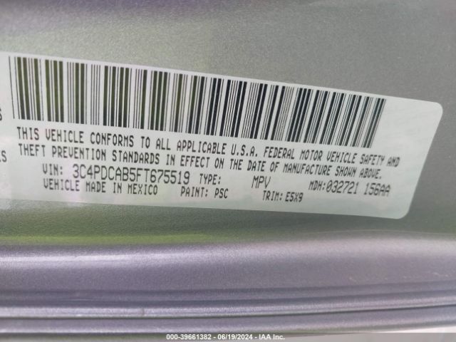 3C4PDCAB5FT675519 Dodge Journey American Value Pkg