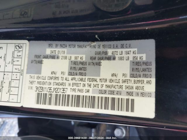 3MZBN1V35JM201357 Mazda Mazda3 Touring
