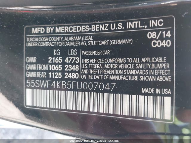 55SWF4KB5FU007047 Mercedes-Benz C 300