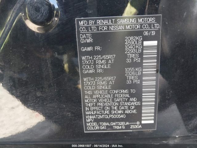 KNMAT2MT0LP500540 Nissan Rogue Sv Fwd