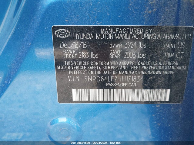 Hyundai Elantra Value Edition 2017 5NPD84LF2HH171834 Image 9