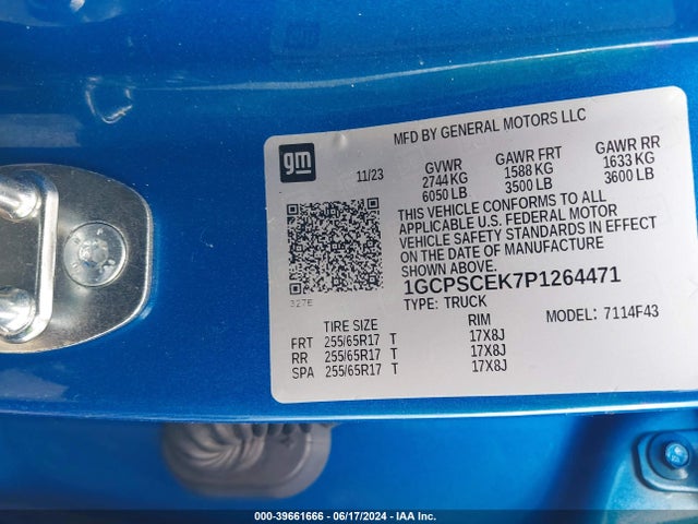 1GCPSCEK7P1264471 Chevrolet Colorado 2wd  Short Box Lt