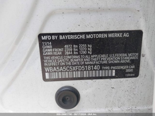 WBA5A5C5XFD518140 BMW 528I