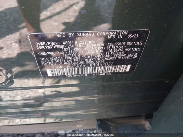 JF2SKARC8PH492022 Subaru Forester Touring