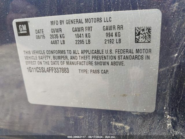 1G11C5SL4FF337883 Chevrolet MALIBU 1LT