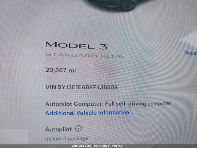 Tesla Model 3 Long Range/mid Range/standard Range/standard Range Plus 2019 5YJ3E1EA8KF436508 Image 15