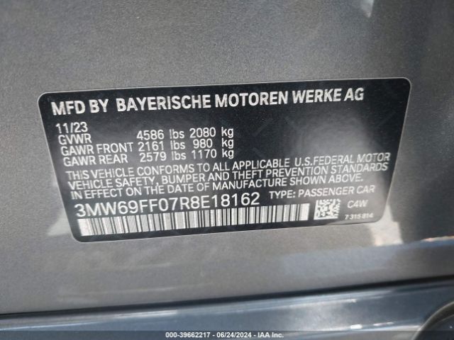 3MW69FF07R8E18162 BMW 3 Series 330i