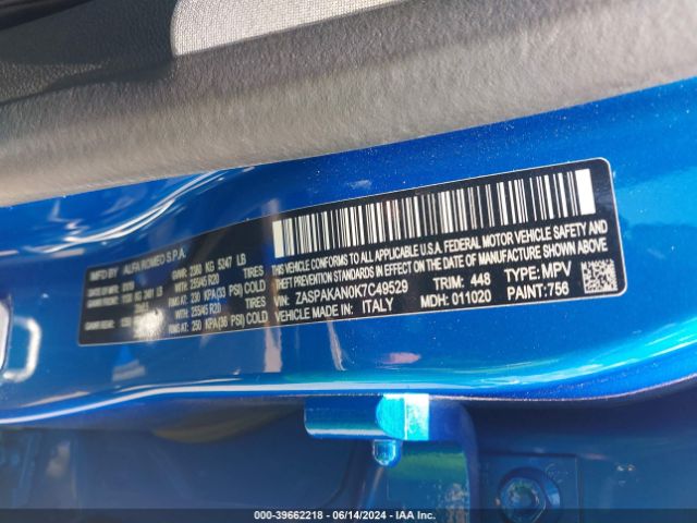 ZASPAKAN0K7C49529 Alfa Romeo Stelvio Sport Awd
