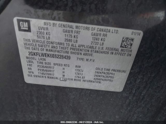 2GKFLWEK6E6228439 GMC Terrain Sle-2