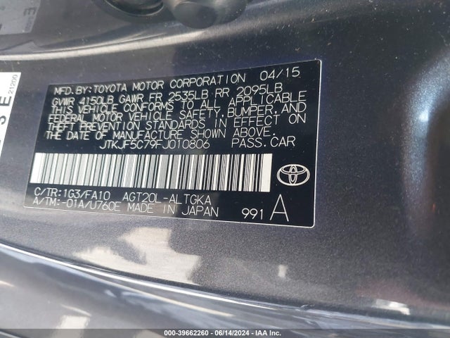 JTKJF5C79FJ010806 Scion TC