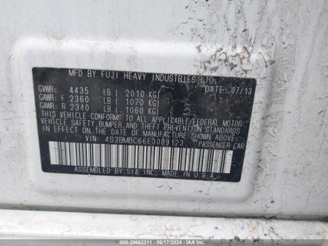 4S3BMBC66E3009123 Subaru Legacy 2.5i Premium