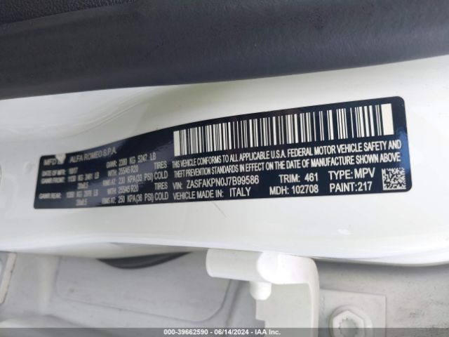 ZASFAKPN0J7B99586 Alfa Romeo Stelvio Sport Awd