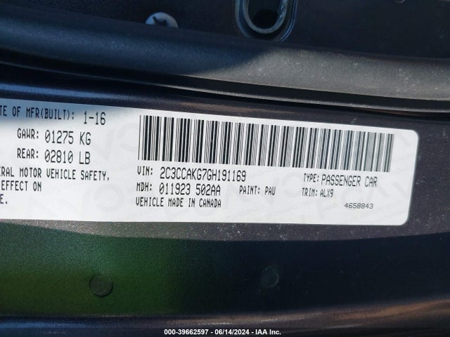 2C3CCAKG7GH191169 Chrysler 300c Awd