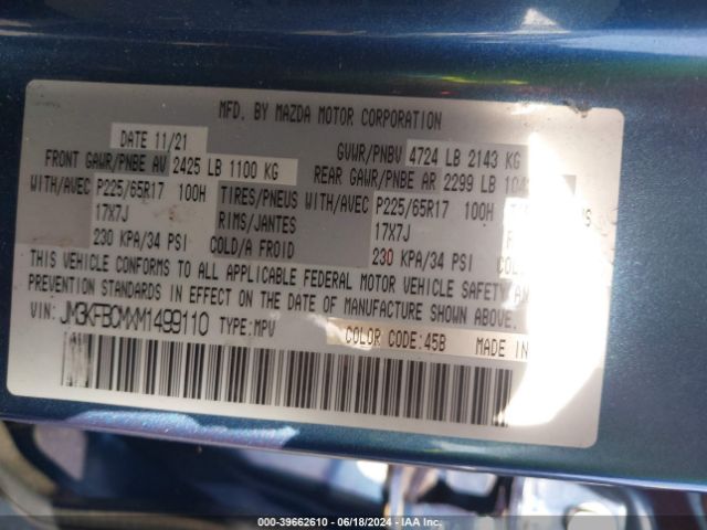 JM3KFBCMXM1499110 Mazda Cx-5 Touring