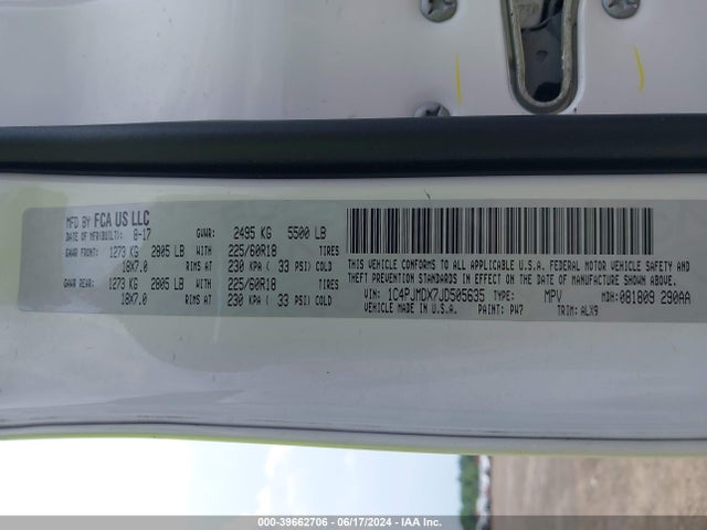 Jeep Cherokee Limited 4x4 2018 1C4PJMDX7JD505635 Image 9