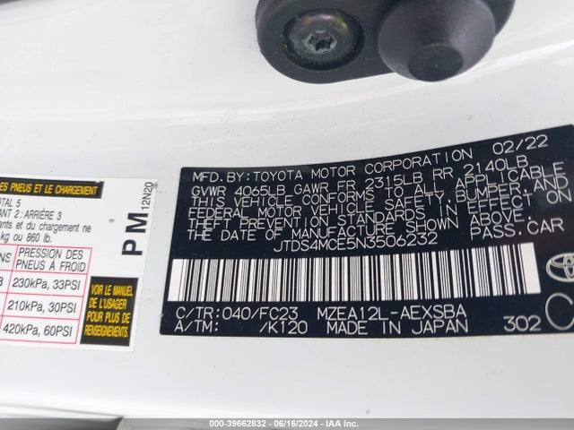 Toyota COROLLA SE 2022 JTDS4MCE5N3506232 Image 9
