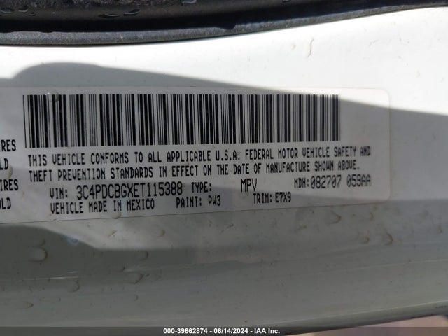 Dodge Journey Sxt 2014 3C4PDCBGXET115388 Image 9