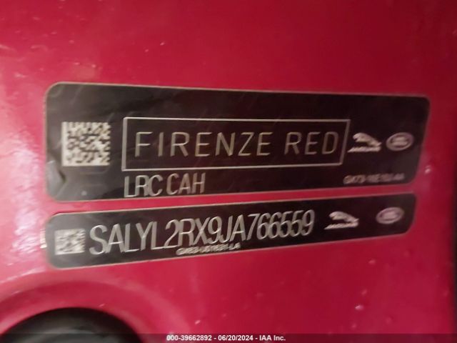 SALYL2RX9JA766559 Land Rover Range Rover Velar P250 Se R-dynamic