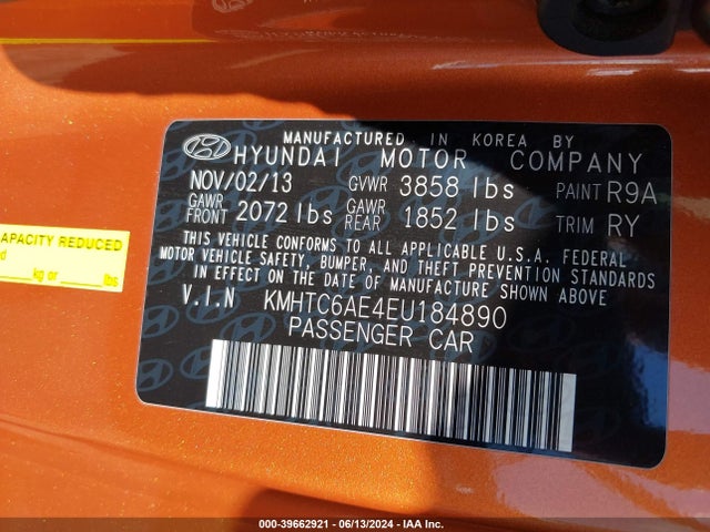 Hyundai Veloster Turbo W/black 2014 KMHTC6AE4EU184890 Image 9