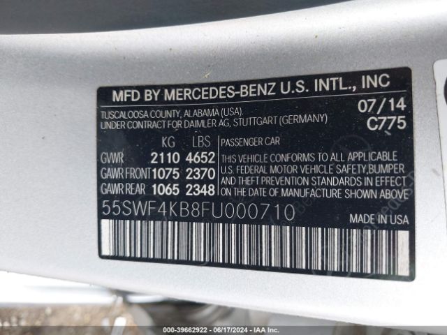 55SWF4KB8FU000710 Mercedes-Benz C 300 4matic/luxury 4matic/sport 4matic