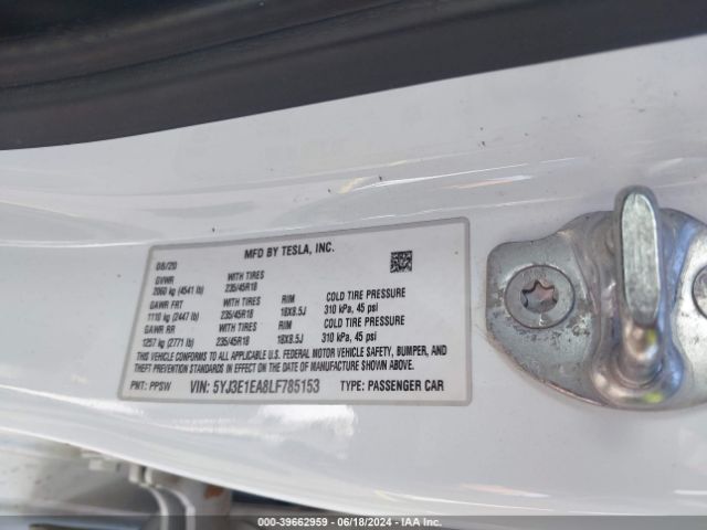 5YJ3E1EA8LF785153 Tesla Model 3 Standard Range Plus Rear-wheel Drive/standard Range Rear-wheel Drive