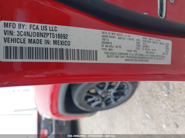 3C4NJDBN2PT518692 Jeep Compass Altitude 4x4