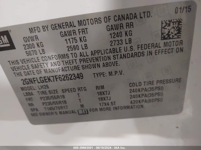 Chevrolet Equinox 2lt 2015 2GNFLGEK7F6262349 Image 9