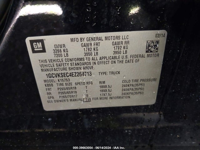 Chevrolet Silverado 1500 1lz 2014 1GCVKSEC4EZ264713 Image 9