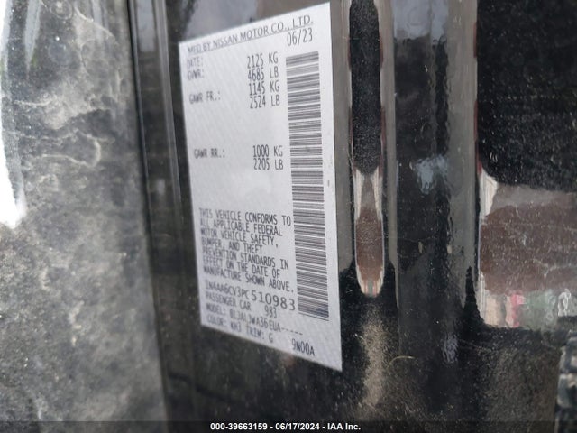 Nissan Maxima Sv Xtronic Cvt 2023 1N4AA6CV3PC510983 Image 9