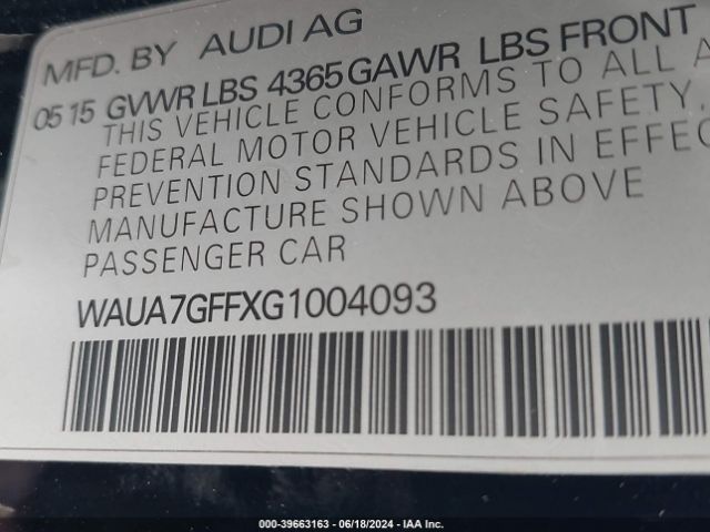 WAUA7GFFXG1004093 Audi A3 1.8t Premium