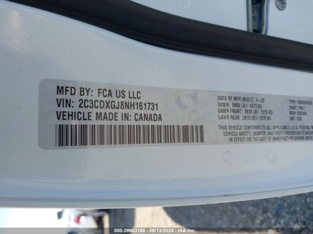 2C3CDXGJ8NH161731 Dodge Charger Scat Pack