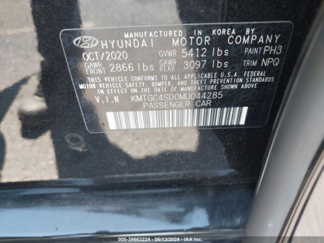 KMTGC4SD0MU044285 Genesis G80 3.5t Rwd