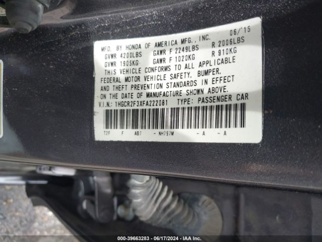 1HGCR2F3XFA222081 Honda ACCORD LX