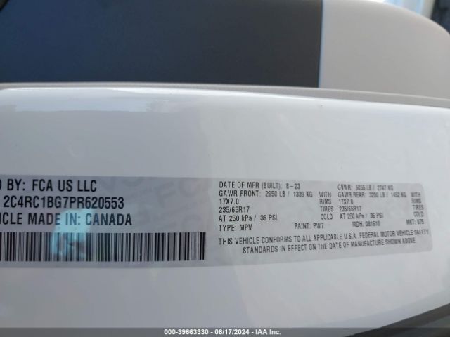 2C4RC1BG7PR620553 Chrysler Pacifica Touring L