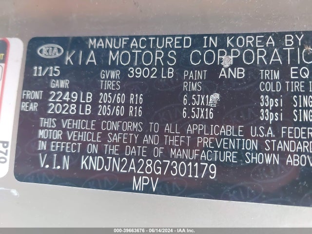 KIA Soul 2016 KNDJN2A28G7301179 Image 9