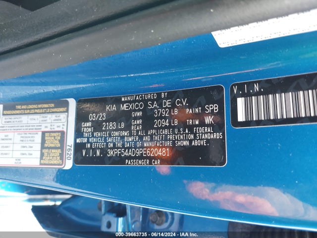 KIA Forte Gt-line 2023 3KPF54AD9PE620481 Image 9