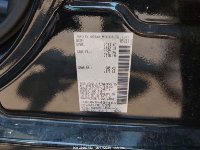1N4BL4DW3PN404466 Nissan Altima Sv Intelligent Awd