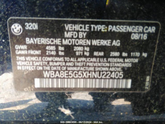 WBA8E5G5XHNU22405 BMW 320i Xdrive