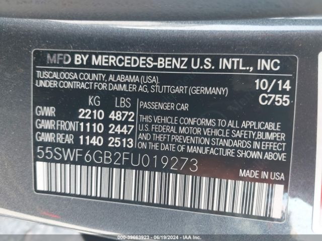 55SWF6GB2FU019273 Mercedes-Benz C 400 4matic