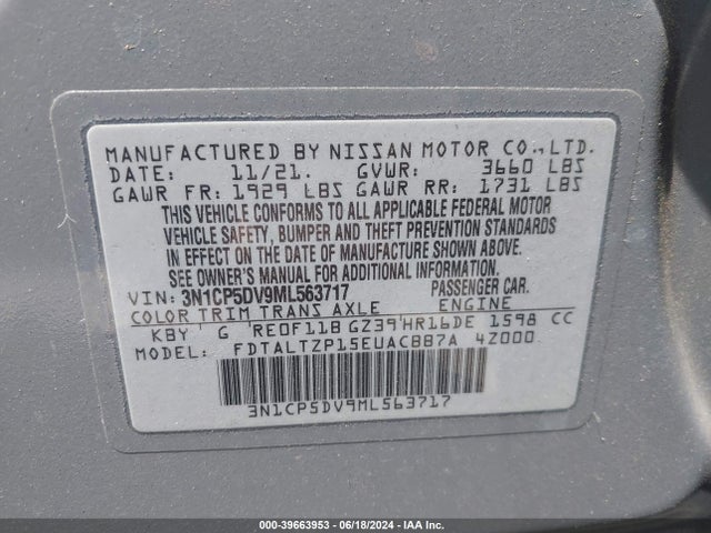 Nissan Kicks Sr Xtronic Cvt 2021 3N1CP5DV9ML563717 Image 9
