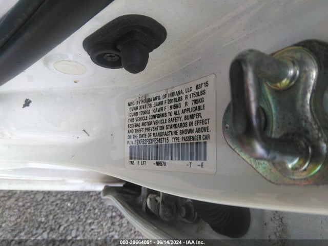 Honda Civic Lx 2015 19XFB2F5XFE245715 Image 9