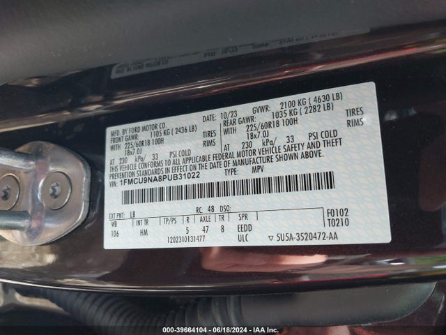 Ford Escape St-line Select 2023 1FMCU9NA8PUB31022 Image 9