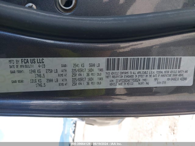 Dodge Journey Se Awd 2019 3C4PDDBGXKT759524 Image 9