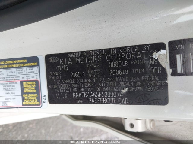 KIA FORTE LX 2015 KNAFK4A65F5399074 Image 9