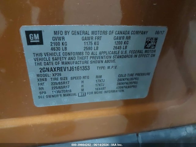 Chevrolet EQUINOX LS 2018 2GNAXREV1J6161353 Image 9