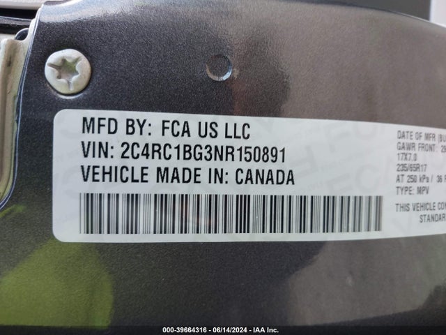 Chrysler Pacifica Touring L 2022 2C4RC1BG3NR150891 Image 9