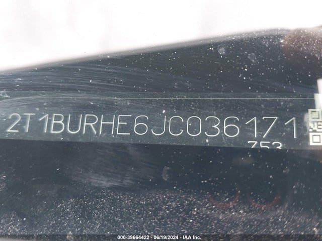 Toyota COROLLA LE 2018 2T1BURHE6JC036171 Image 9