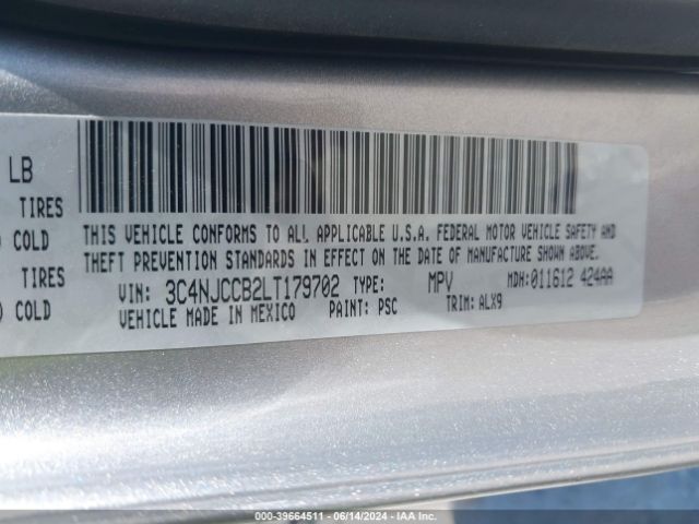 3C4NJCCB2LT179702 Jeep Compass Limited Fwd