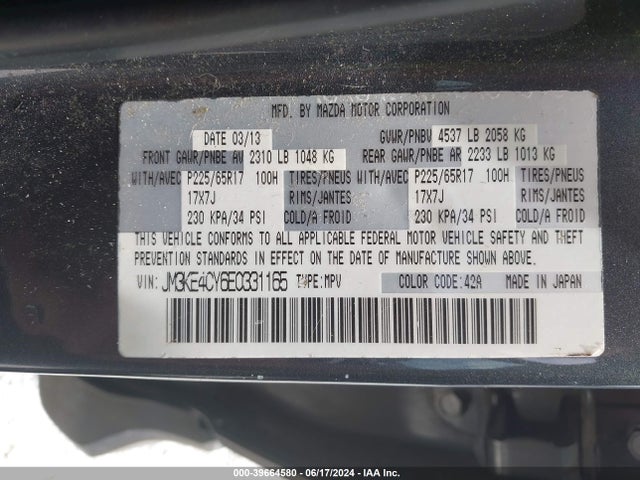 Mazda Cx-5 Touring 2014 JM3KE4CY6E0331165 Image 9